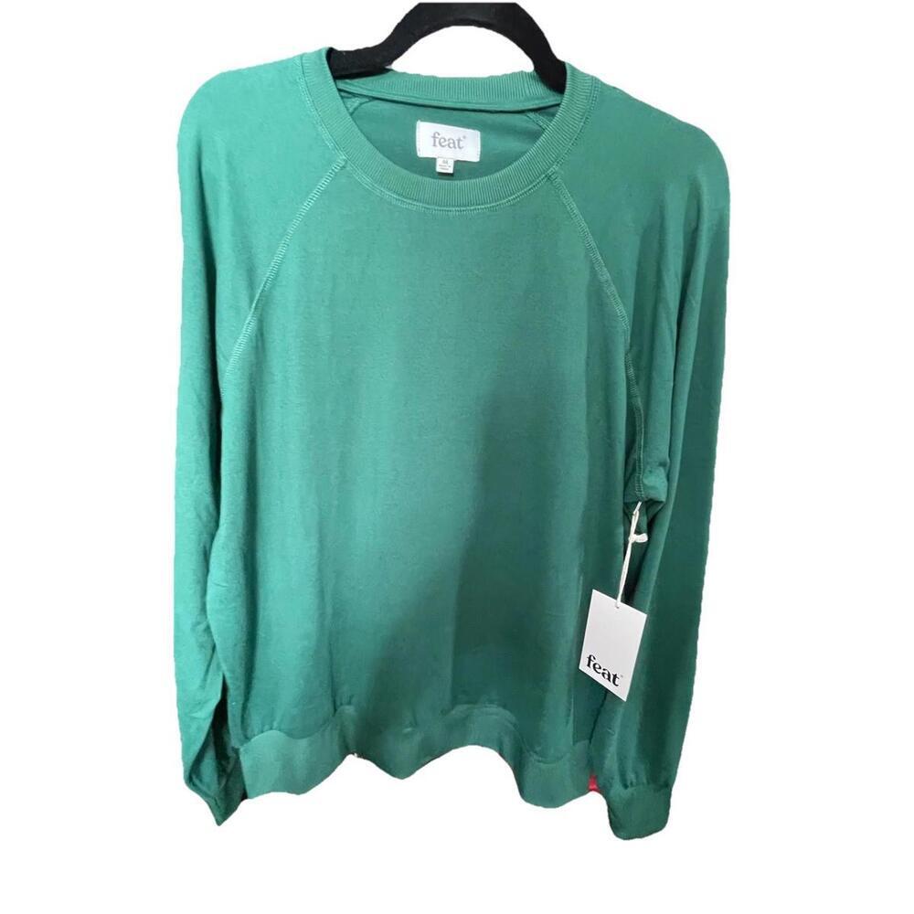 feat Unisex Raglan Crewneck Sweatshirt Green Size M